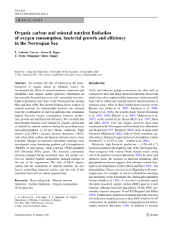 Organic carbon and mineral nutrient limitation of - (BORA)