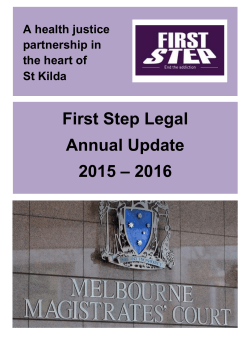 First Step Legal Annual Update 2015 &ndash; 2016