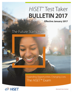 HiSET&reg; Paper-Based Testing Program Manual