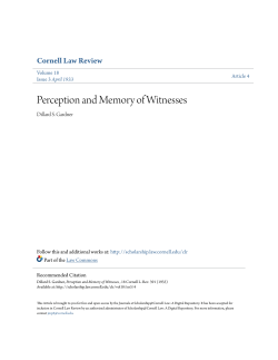 Perception and Memory of Witnesses