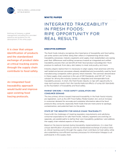integrated traceability in fresh foods: ripe opportunity for