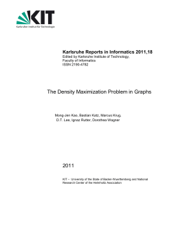 The Density Maximization Problem in Graphs 2011