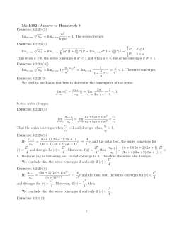 Math1024 Answer to Homework 8 Exercise 4.2.20 (2) &radic;|an| = lim n