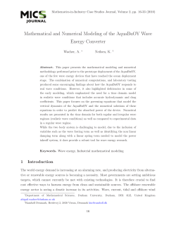 Mathematical and Numerical Modeling of the AquaBuOY Wave