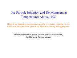 Ice Particle Initiation and Development at Temperatures Above