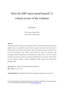 Does the IMF cause moral hazard? A critical review of the