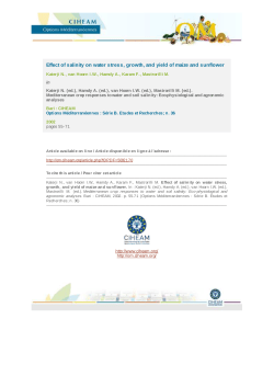 Effect of salinity on water stress, growth, and yield of maize and
