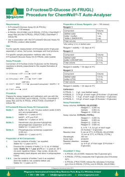 D-Fructose/D-Glucose (K-FRUGL) Procedure for ChemWell&reg;