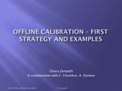 Offline calibration * first strategy and examples
