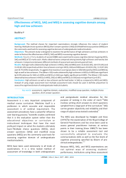 Effectiveness of MCQ, SAQ and MEQ in assessing cognitive domain