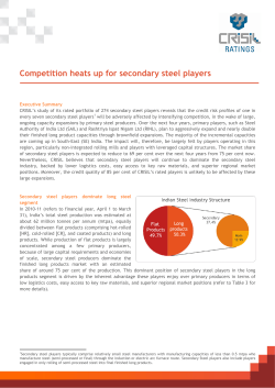 Competition heats up for secondary steel players