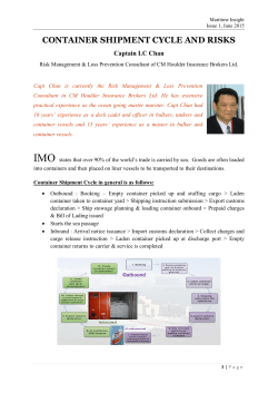 container shipment cycle and risks