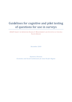 Guidelines for cognitive and pilot testing of questions for use in