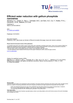 Efficient water reduction with gallium phosphide nanowires