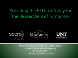 MetaArchive and ETD Preservation