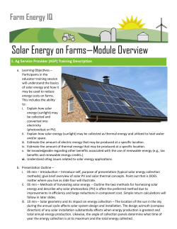 Solar Energy on Farms&mdash;Module Overview