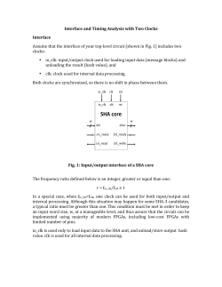 Interface and Timing Analysis with Two Clocks Interface Assume that