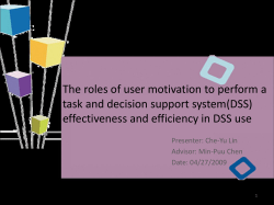 Effectiveness and efficiency in DSS use