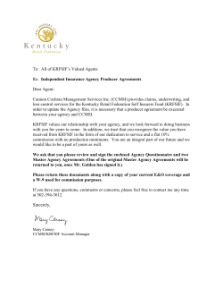 Agency Agreement - Kentucky Retail Federation