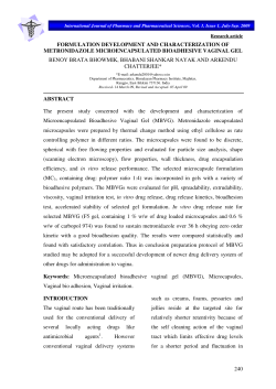 240 formulation development and characterization of metronidazole
