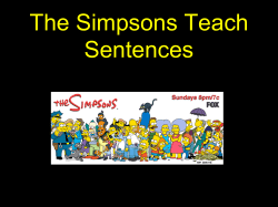 The Simpson`s Teach Complex Sentences