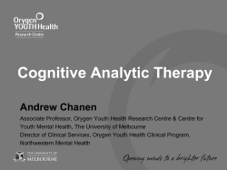 Cognitive Analytic Therapy - Project Air Strategy for Personality
