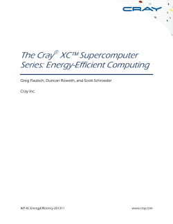 The Cray XC Supercomputer Series: Energy-Efficient