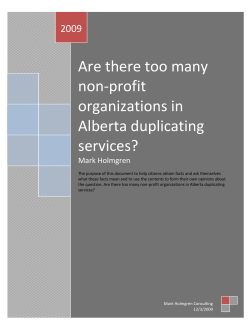 Are there too many non-profit organizations in Alberta duplicating