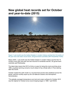 New global heat records set for October and year-to-date