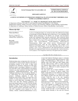 A SURVEY OF IMPORTANT INDIGENOUS MEDICINAL PLANTS OF