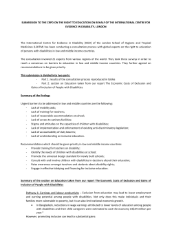 International Centre for Evidence in Disability - London