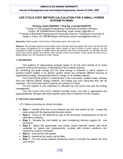 life cycle cost method calculation for a small hybrid system pv-wind