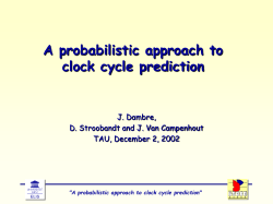 A probabilistic approach to clock cycle prediction