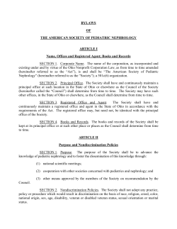 Bylaws - American Society of Pediatric Nephrology