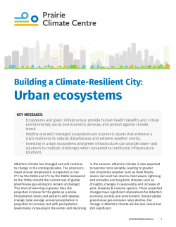 Urban ecosystems - Prairie Climate Centre