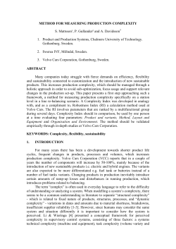 method for measuring production complexity