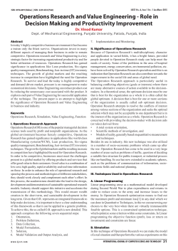 Operations Research and Value Engineering