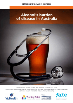 Alcohol`s burden of disease in Australia