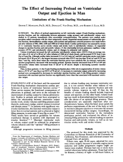 The Effect of Increasing Preload on Ventricular Output