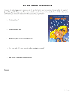 Acid Rain and Seed Germination Lab