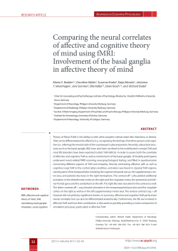 Comparing the neural correlates of affective and cognitive theory of