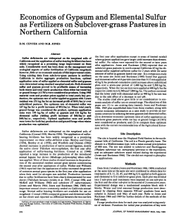 Economics of Gypsum and Elemental Sulfur as Fertilizers on