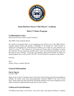Santa Barbara Soccer Club Players` Academy 2016