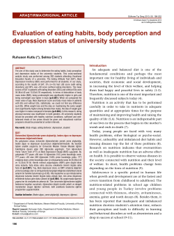 Evaluation of eating habits, body perception and