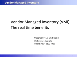 Benefits Vendor Managed Inventory