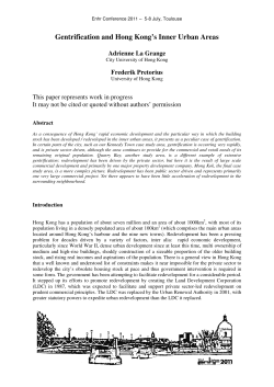 Gentrification and Hong Kong`s Inner Urban Areas