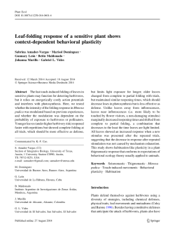 Leaf-folding response of a sensitive plant shows context