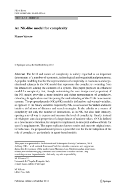An NK-like model for complexity - Economia