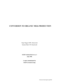 CONVERSION TO ORGANIC MILK PRODUCTION