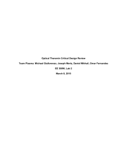 Optical Theremin Critical Design Review Team Plasma: Michael